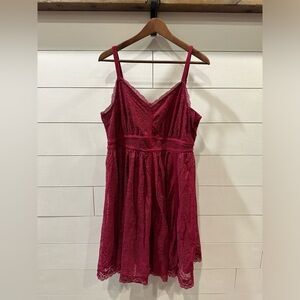 Torrid Elegant Lace Dress in Deep Burgundy-size 1